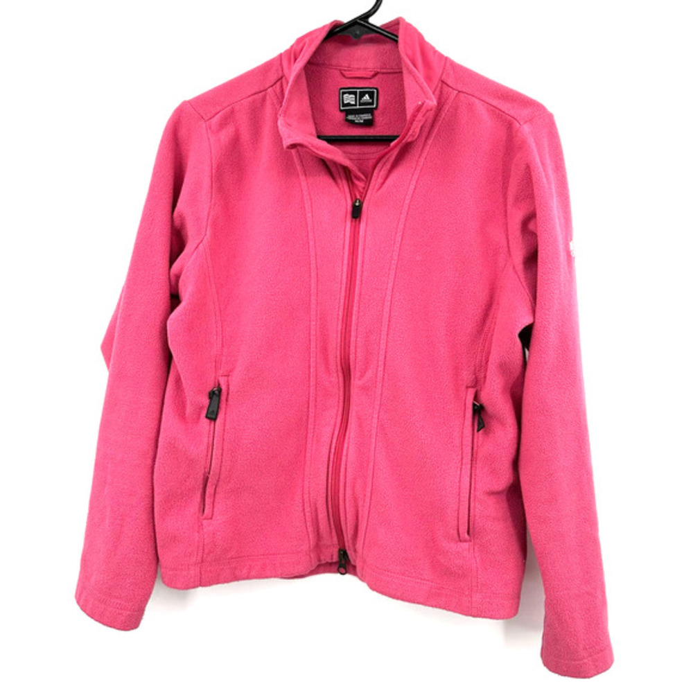 Adidas size medium climaproof warm pink full zip fleece‎ jacket